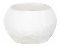 Mesa Redonda Importada Resina Símil Ratán Apto Exterior 65cm Blanco