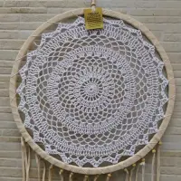 Atrapasueños Plumas Importado Indonesia Diseño Crochet 94 Cm