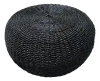 Puf Artesanal Nordico Pintado D Fibra Nartual Banco Mesa Zen