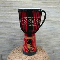 Djembe Instrumento Artesanal Importado De India Tambor Rojo
