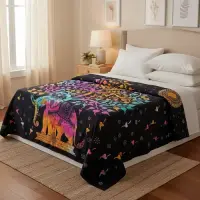 Manta Cubrecama De Algodón Hindu 2y1/2p Mandala Cubresillon