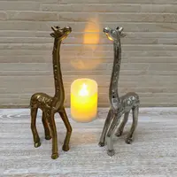Estatuilla Jirafa Aluminio Import Oriente Deco Hogar 25 Cm