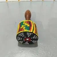 Maraca Artesanal Importada Oriente Pintada Puntillismo Puntillismo