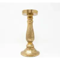 Candelabro Porta Vela Importado Oriente Decoración Zen Dorado Oscuro