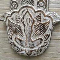 Colgante Mano De Fatima Aplique Importado Oriente Cuadro Plateado