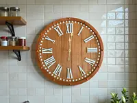 Reloj Importado De Pared Imponente Deco Madera Pushkar Marrón