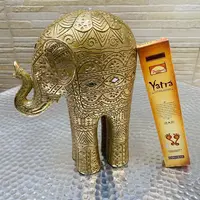 Elefante Decorativo Dorado Con Fantasias Importado Oriente Oro