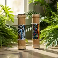 Palo De Lluvia Artesanal 20 Cm Bamboo Importado Indonesia Modelo A
