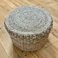 Puff Natural Yute Rustico Importado Banco Mesa Artesanal Modelo 3