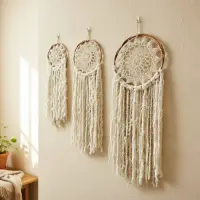 Set X 3 Atrapasueños Importado Indonesia Diseño Crochet
