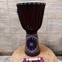 Djembe Artesanal Tambor Cuero Madera Importad Pushkar Tienda Marrón Claro