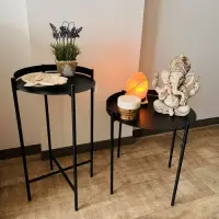 Set X2 Mesa De Arrimo Metal Importado Apoyo Decoración