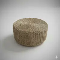 Mesa Apoyo Nórdica Ratona Arrimo Fibra Natural Pushkar Tiend Beige