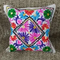 Fundas De Almohadón Bordado Hindu Decoración De India Modelo 4