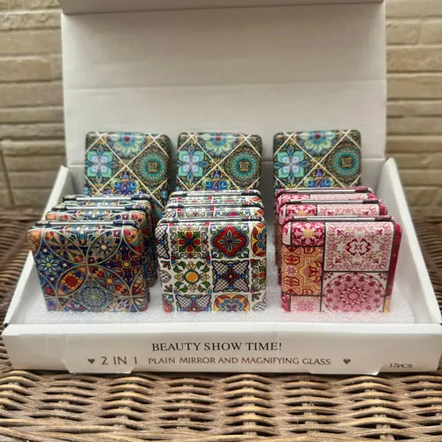 Espejo De Cartera Doble Cuadrado Mayorista Pushkar Regalaría