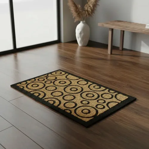 Tapete Alfombra 40 X 60 Cm Felpudo India Fibra Coco Y G Eva 40 Cm 60 Cm Negro
