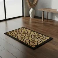Tapete Alfombra 40 X 60 Cm Felpudo India Fibra Coco Y G Eva 40 Cm 60 Cm Negro