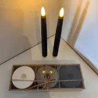 Juego X3 Portas Velas De Concreto Importadas Decorativo Gris/blanco/negro