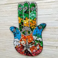 Cuadro Decorativo Mano Fátima Venecitas De Indonesia Grande Mix
