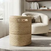 Contenedor De Ratán Natural Canastos Importados Decorativo Marrón Claro