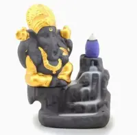 Cascada Humo Ganesha 12 Cm Importada + 10 Conos Regalo Zen