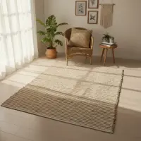 Alfombra Yute Artesanal Importada De India Pushkar Tienda 1.5 M 90 Cm Modelo 2