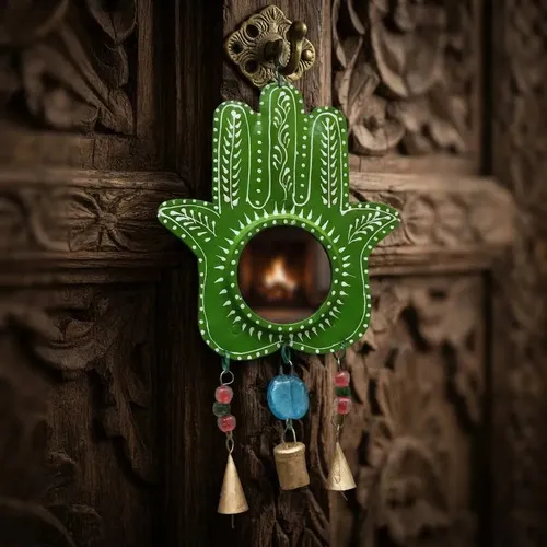 Mano Fatima De Metal De India Móvil Decorativo Hindú Campana