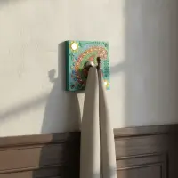 Perchero Pared Artesanal Hindu 1 Gancho Pintado A Mano India