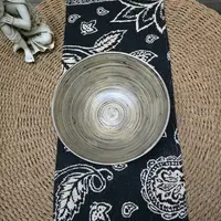 Bowl Grande De Bamboo Importado Bandejas Apilables Marrón