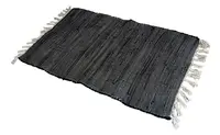 Alfombra Importada India Algodón Costado Cama Pie Baño Deco 90 Cm 60 Cm Negro