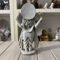 Imagen Ganesha Artesanía India Resina Decoración Blanco