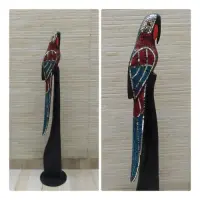 Loro Decorativo De 100cm Venecitas Y Madera Importado India