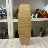 Jarrón Elipse Importado Bambu De India Artesanal Marrón Claro