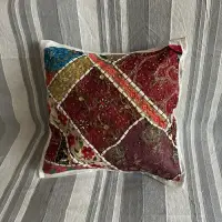 Fundas De Almohadón Bordadas Patchwork 40cm Importadas India Blanco