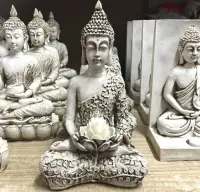 Buda Loto Apto Exterior Portavela Resina Pushkar Tienda Blanco