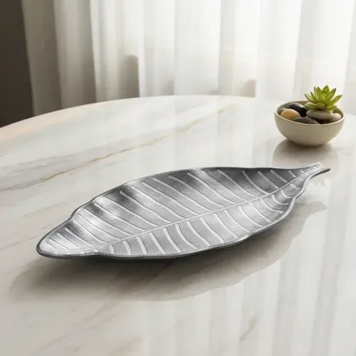Centro De Mesa Plato Decorativo Importado Mdf Gris