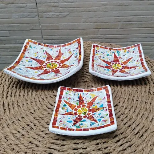 Set 3 Centros De Mesa En Venecitas Importados Platos Hondos