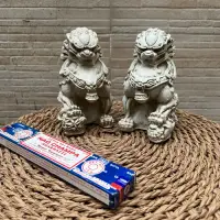 Perros Fu X 2 Estatuilla Resina Import Protección Feng Shui Modelo 2