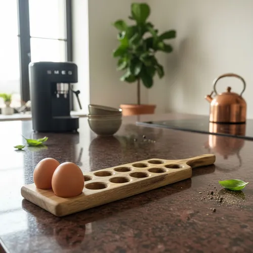Huevera Portahuevos Docena Madera Decoracion Pushkar Marrón Claro