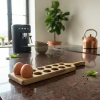 Huevera Portahuevos Docena Madera Decoracion Pushkar Marrón Claro