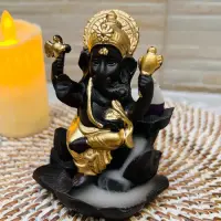 Cascada Humo Ganesha Importada + 10 Conos Regalo Zen Dorado