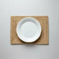 Plato De Sitio Individual Ratan Natural Importado 40 X 30 Cm Marrón Claro