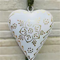 Movil Hindu De 2 Corazones Tira Metal Pintado Deco De India
