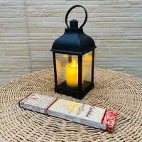 Farol Con Vela Led Importado Fanal Decorativo De 25 Cm Alto 