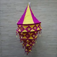 Lampara Pantalla De India De 4 Pisos En Tela Importada Hindu