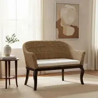Sillon Doble De Indonesia Seagrass Y Madera Pushkar Tienda Marrón