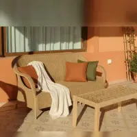 Sillon Artesanal De 3 Cuerpos Apto Galeria De Kraft Y Caña Marrón Claro Brodery