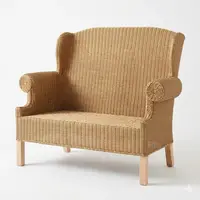 Sillon Artesanal Doble Bergere Kraft Y Madera Pushkar Tienda Marrón Claro Bergere