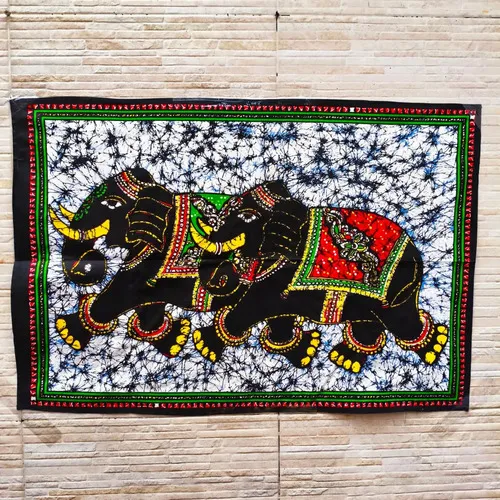 Tapiz Dioses India 100 X 80 Cm Importado Con Lentejuelas