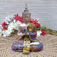 Imagen Estatuilla Buda Resina Manto Con Fantasia Importado